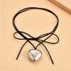 Charm Necklace Golden Silver Color Gift Punk Stylish Shiny Love Heart Women Necklace Fashion Jewelry