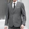 Мужской пиджак с лацканами, длинный рукав, две пуговицы, пиджак, однотонный, с клапанами, карманы, приталенный деловой пиджак