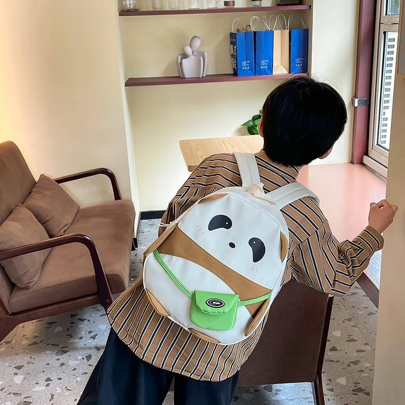 Trendy Kids Panda Backpack For Kindergarten With Breathable Cushioned Straps