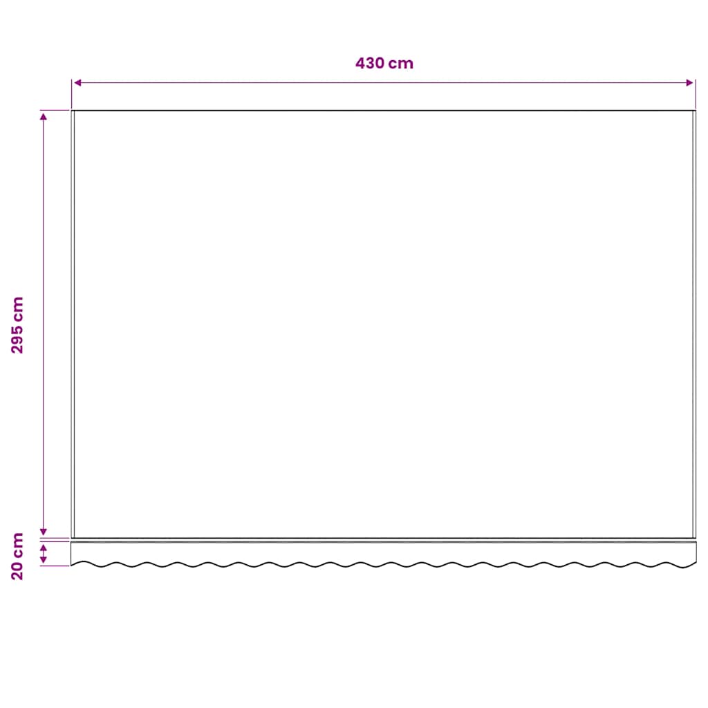 vidaXL Ersatzstoff für Markise Gelb und Weiß 430x295 cm Polyester