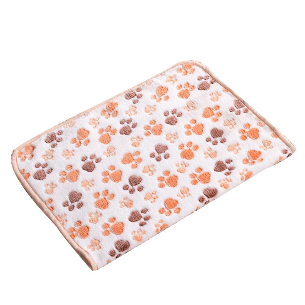 Puntos Pet Warm Winter Thicken Paw Print Coral Fleece Dog Puppy Blanket Коврик для собачьей будки
