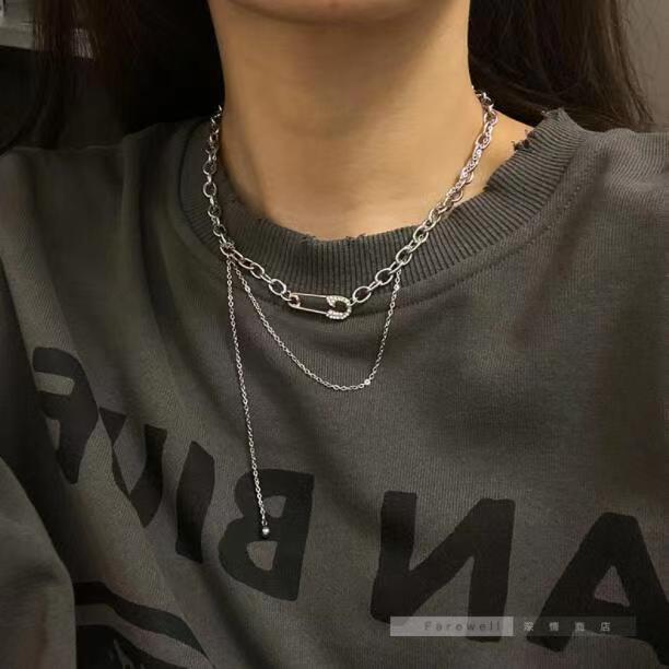 Корейское трендовое многослойное колье-бабочка на ключицу для женщин - нишевый хип-хоп стиль