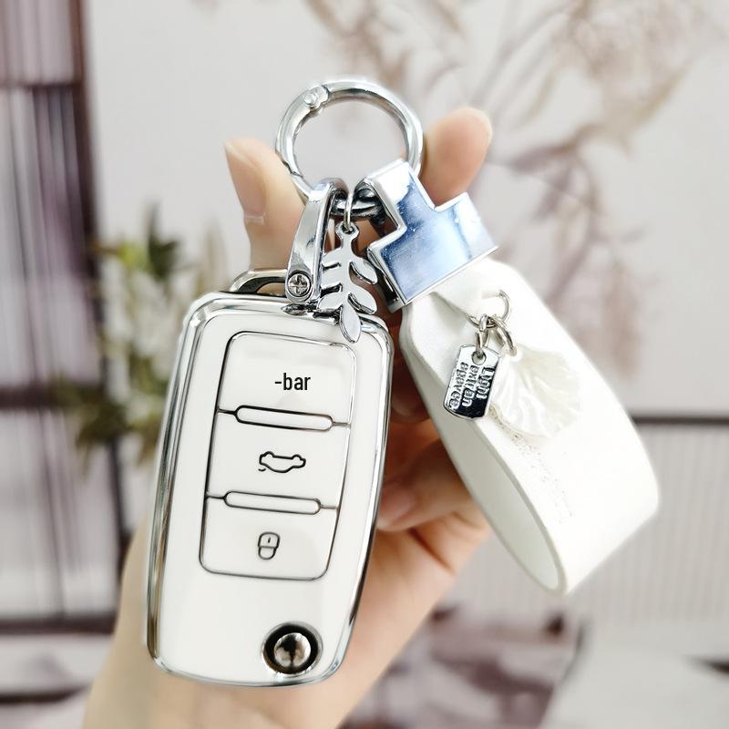 Совместимый чехол-брелок для Volkswagen Sagitar, Tiguan l, Lamando, Bora, Polo, Tayron, Langyi, Golf 7 - Защитная оболочка-застежка