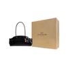 Coach Empire Carryall 34 Metal Logo Zipper Closure Glossy Leather Shoulder Bag Large Women shoulder bag Black CAM03-B4BK