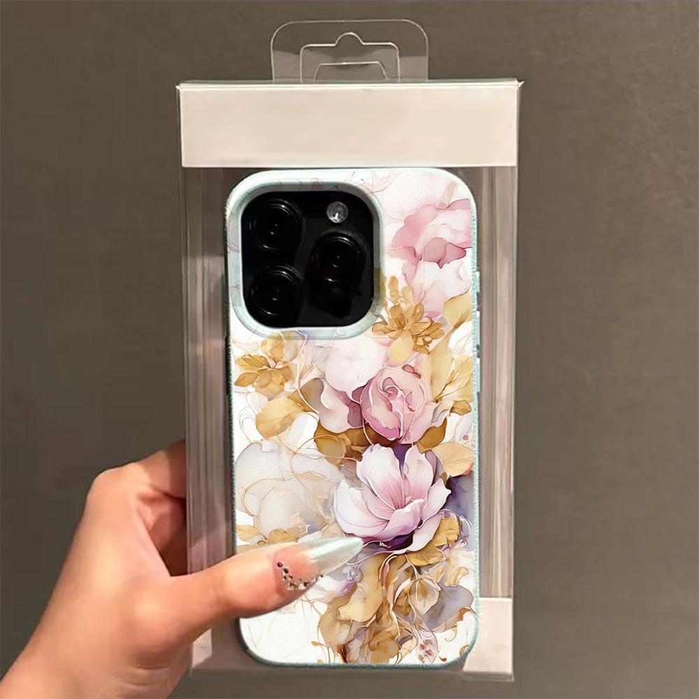 Европейский Цветочный Узор Чехол Для Телефона Для Iphone 17 16 Plus 13 Pro Max 11 15 12 14 17E 16E Прозрачный Полная Защита Камеры Чехол