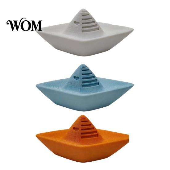 Integrated Molding Figurine 3D Printed Paper Boat Figurine, Nautical-Themed Minimalist Origami Home Decoration Statue, Collectible Desktop Ornament