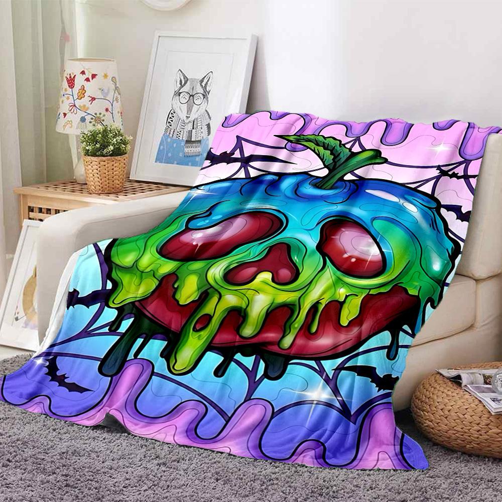 1pc Poison Apple Blanket, Lightweight Flannel Fleece with Digital Printing, Soft Warm for Sofa, Travel, Camping, Office, Couch, Chair, and Bed, All-Se