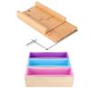 1200ml DIY Silicone Soap Making Mold Wooden Box Set Manual Soap Cutter with Scale Kitchen Tool