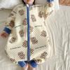 Kids Winter Warm Zipper Footed Pajamas With Cotton Padding Toddler Sleepwear Ages 1-5 Years