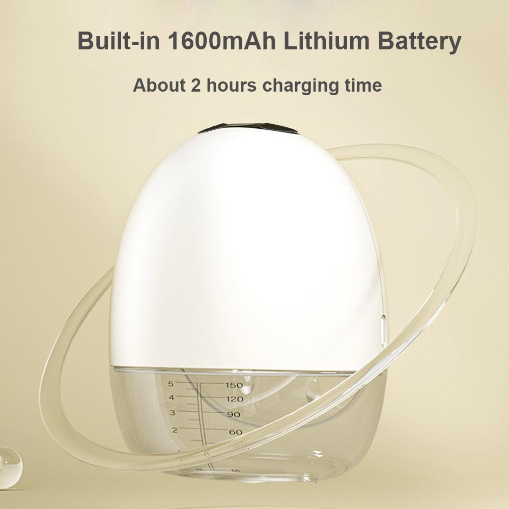 Переносной молокоотсос Электрический молокоотсос без помощи рук со светодиодным экраном для грудного вскармливания 4 режима 9 уровней всасывания Низкий уровень шума с сбором молока на 150 мл