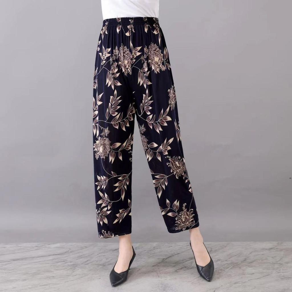 Summer Thin Women's Pants Loose High Waist Large Size Women's Stretch Casual Pants