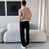 Striped Knitted Cardigan Female Fall Round Neck Short Section Sweater Jacket Comfortable Versatile and Fashionable