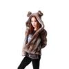Fur autumn and winter environmentally friendly artificial fur coat bear ears cartoon women's jacket