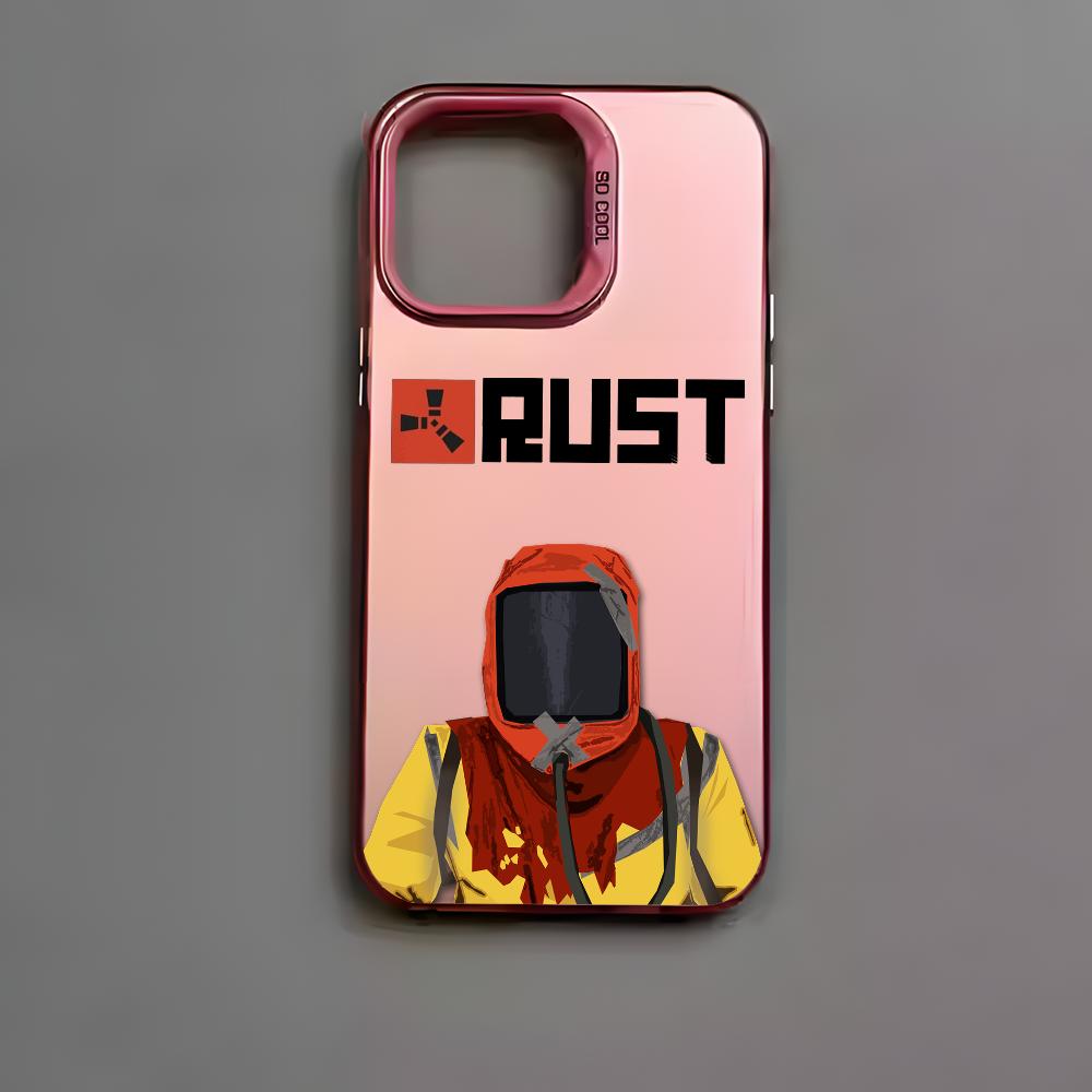 Крутой чехол для телефона R-RUST для iPhone 16 15 14 13 12 11 Pro Max Черный Матовый Разноцветный Лазерный Металлик Аврора