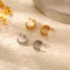Stainless Steel Fashion C-twist Earrings Personalized Versatile Titanium Steel 18k Gold Retro Earrings Women