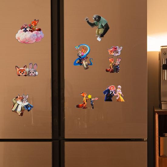 Вращающийся магнит на холодильник Лиса Кролик Акриловый Мультяшный Персонаж Животное Магнит на холодильник Украшение для дома Офиса Кухни Подарок для фанатов кино