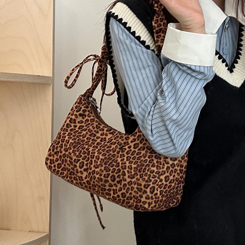 Премиальная сумка с леопардовым принтом, женская, ленивая, повседневная, универсальная, подмышечная сумка, модная сумка через плечо