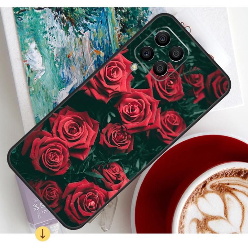 Flower Red Rose Case For Samsung Galaxy M13 M16 M11 M21 M31 M20 M23 M54 M14 M34 M52 M32 M12 M36 M56 M15 M55