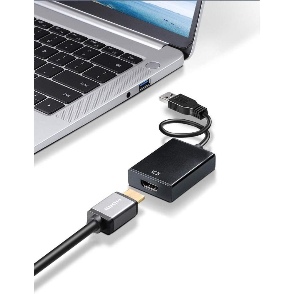 USB to HDMI Adapter USB 3.0/2.0 to HDMI 1080P Video Graphics Cable Converter with Audio for PC Laptop Projector HDTV
