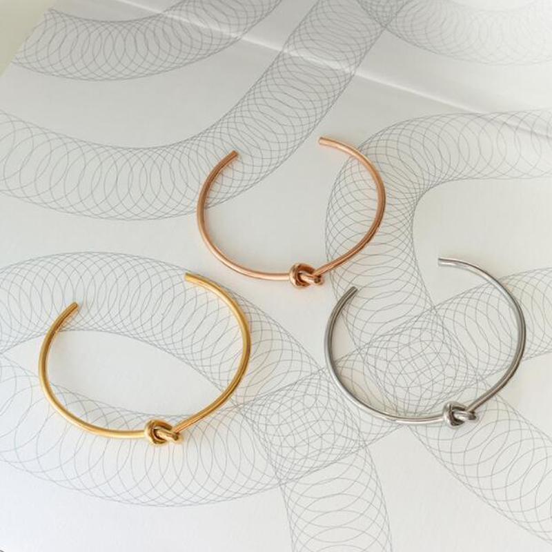 3,5 мм модные круглые браслеты-манжеты с открытым узлом для женщин элегантные ювелирные изделия золотого цвета Noeud повязка на руку Pulseiras