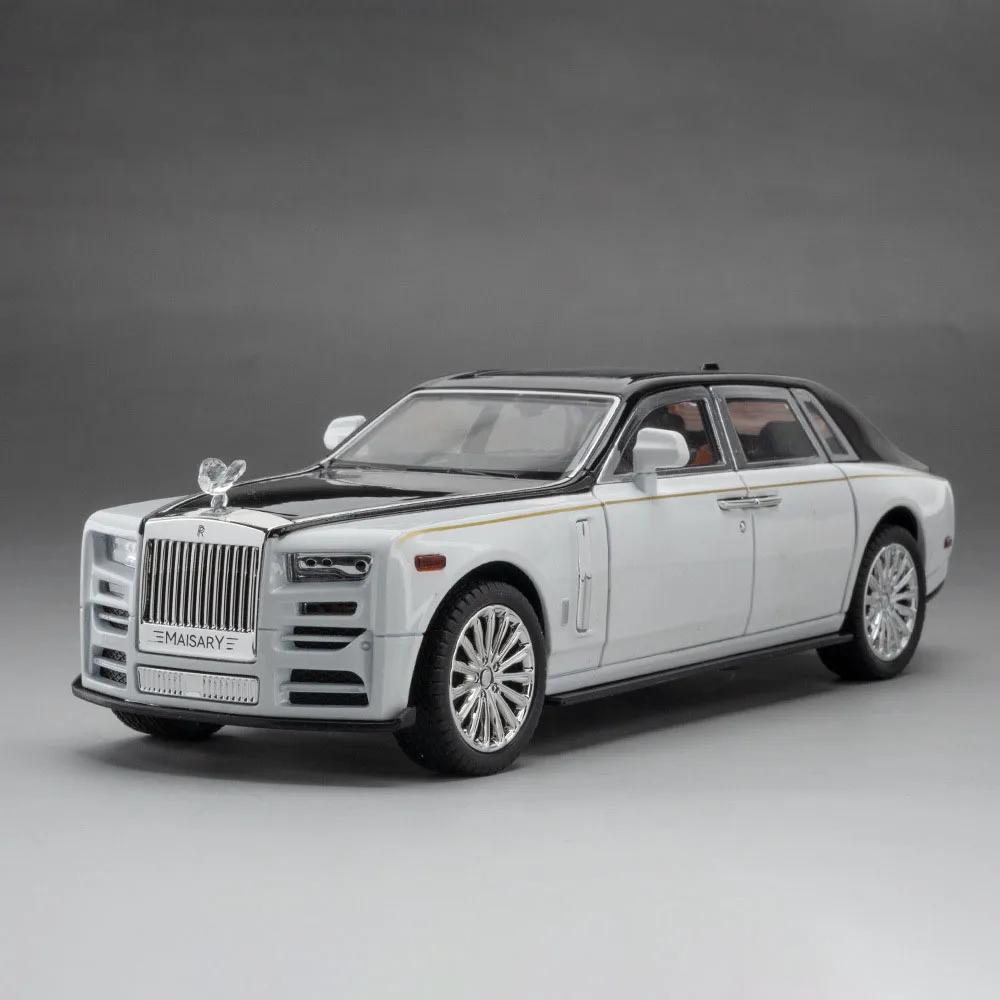 1:24 Scale Rolls Royce Phantom Toy Model Car Alloy Diecast Light Sound Doors Opened Shock Absorption Vehicles Collection Gifts