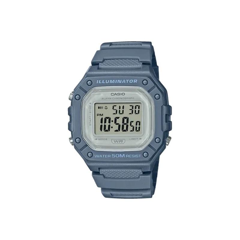 Casio ЦИФРОВЫЕ Кварцевые Часы Унисекс Черный Циферблат W-218HC-2AV&