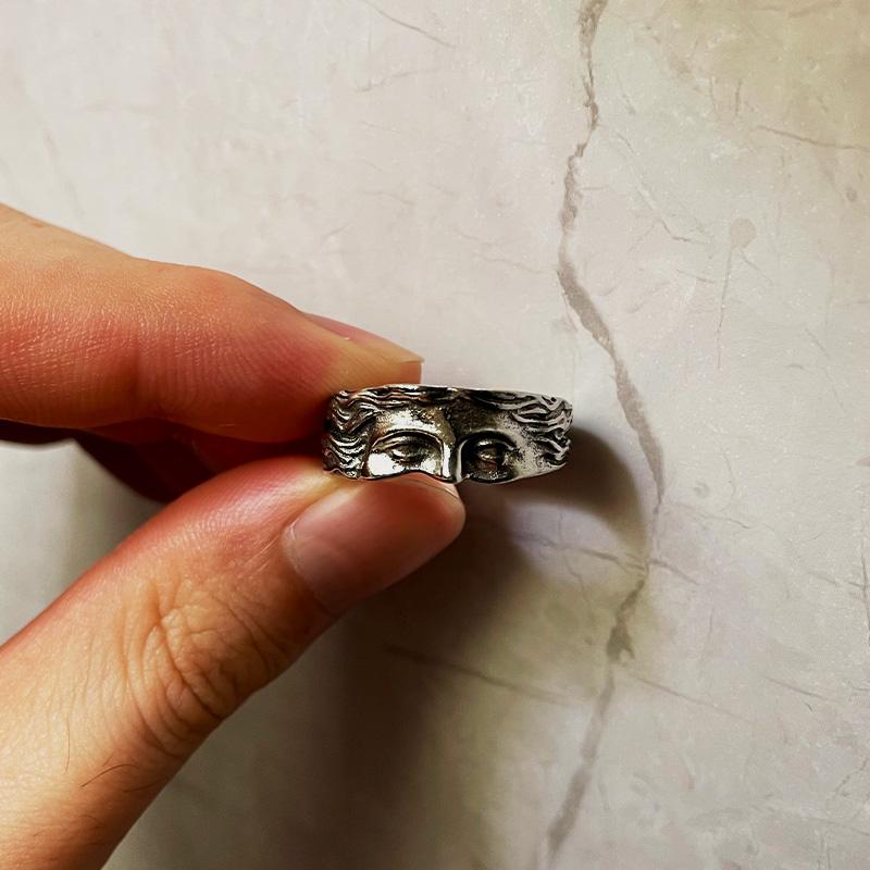 Ретро-кольцо с изображением Венеры на половину лица для мужчин и женщин, греческая мифология, винтажное панк-готическое искусство, открытое кольцо, унисекс, аксессуары, дизайнерские украшения
