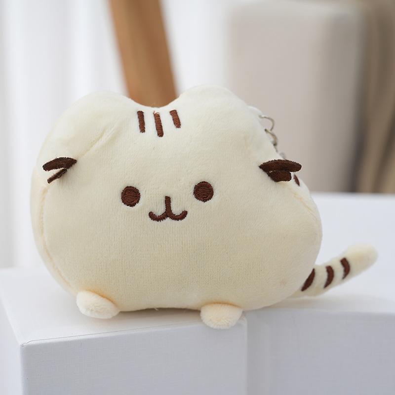 Cartoon cat Plush Keychain toy Cat Doll Backpack Ornaments Pet Toy Peluches Graciosos Stuffed Car Keychain Women Holiday Gifts