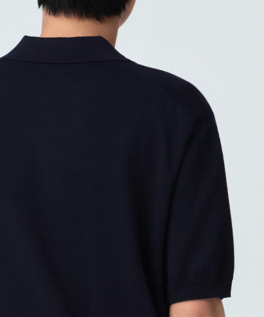 MUSINSA STANDARD Washable Supima Cotton Knitted Polo Shirt [Navy]