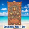 Floral Garden Theme Beach Towel Personalized Custom Name & Text Soft Quick Dry Beach Towel for Swimming Travel