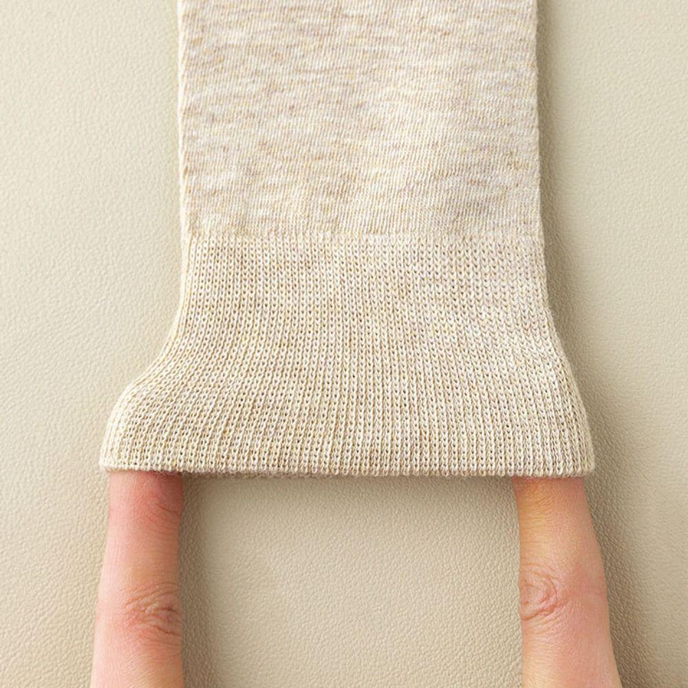 Solid Color Five Finger Long Socks Anti-slip Mid-tube Stocking Women Spring Summer