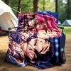 "Vibrant Anime Couple Hug T-Shirt - Cute Manga Lovers Gift Tee"Blanket Lightweight Flannel Throw Blanket for Sofa, Bed, Travel, Camping, Liv