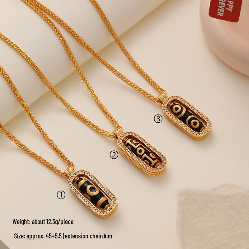 Элегантное ожерелье Дзи с девятью глазами - Регулируемая роскошная цепочка-свитер для женщин