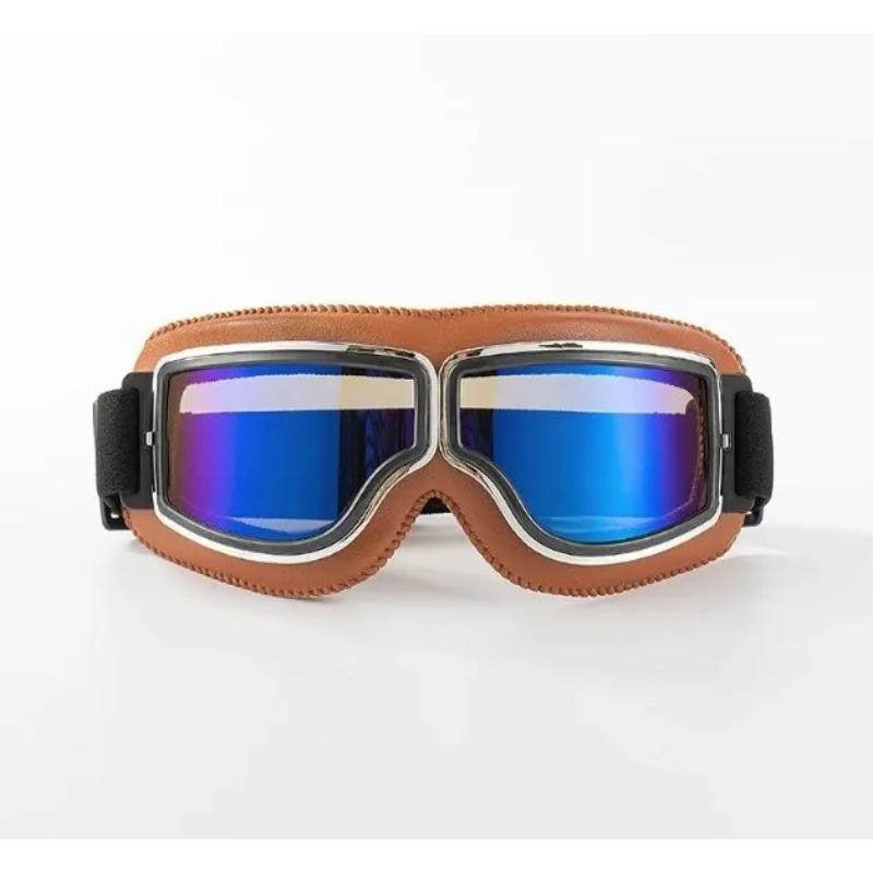 Мотоциклетные очки, ветрозащитные очки для мотоциклетного шлема, солнцезащитные очки, ретро, ​​универсальные складные кожаные аксессуары для мотоциклов в стиле ретро
