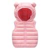 Children's Winter Solid Color Cotton Vests With A Hood