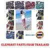 Elephant Jump Pants Adjustable Elastic Waistband Strap Unisex Women Men Print Thailand Casual Streetwear Beach Summer Boho Bohemian Retro Vintage
