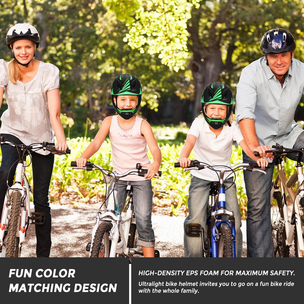 Lixada Детский съемный полный шлем, детский спортивный безопасный велосипедный шлем, защитное снаряжение для