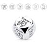 Date Idea Decider Dice Portable Stainless Steel Adults Couple Decision Dice 6 Sides Food Takeaway Decision Dice Girlfriend Boyfriend Gift