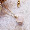 High-quality European, American, Japanese and Korean popular jewelry classic natural stone love small fresh plated 18K gold chain pendant necklace