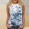 Женская мода, летняя майка с круглым вырезом, легкая майка без рукавов с принтом