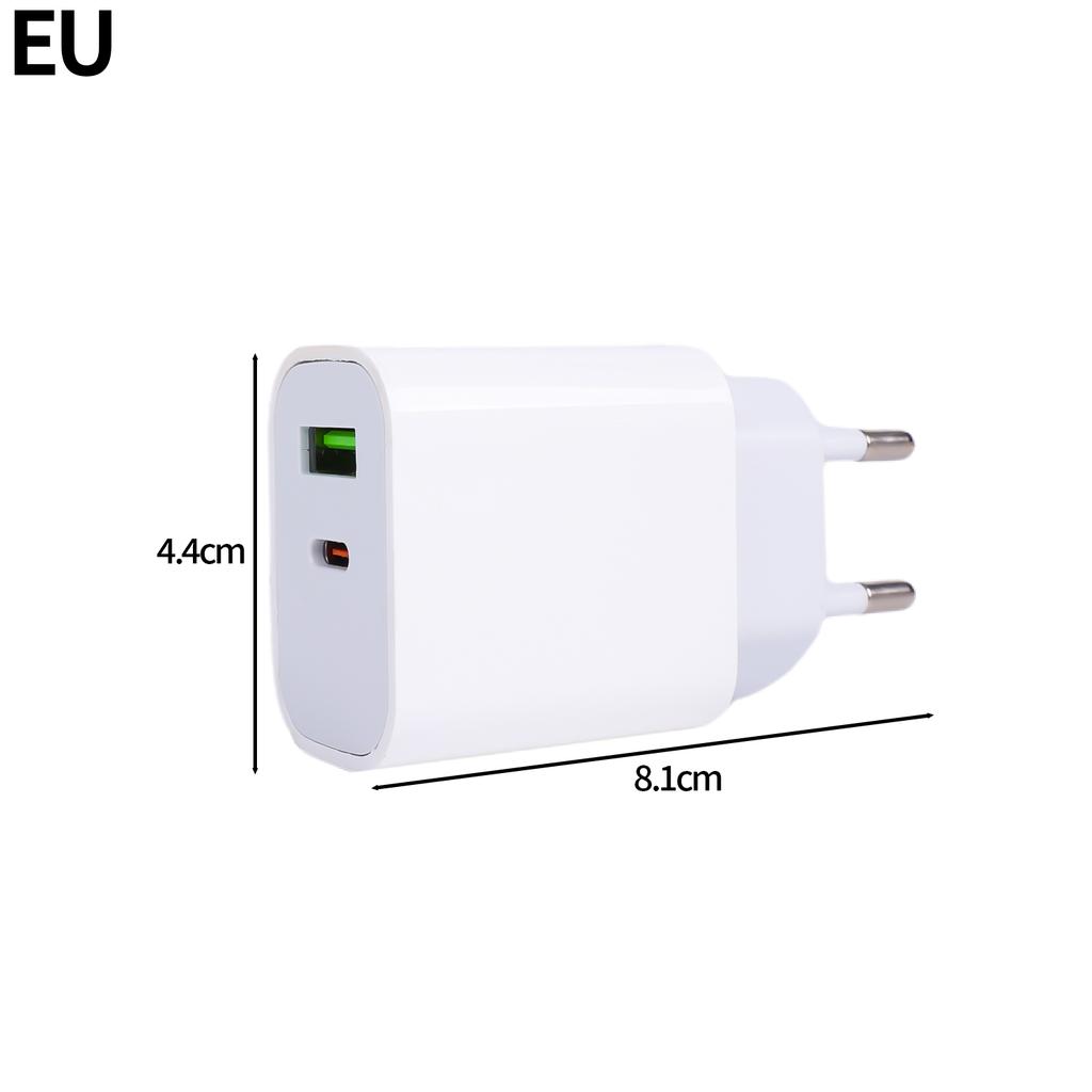 5V USB C Настенный блок зарядки 20W Двухпортовый PD Power Type C Зарядный штекер для iPhone iPad Samsung Galaxy Xiaomi Быстрая зарядка