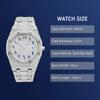 Хип-хоп Уникальные арабские мужские часы Дата Кварцевые наручные часы Золото Серебро Нержавеющая сталь Роскошные часы с бриллиантами для мужчин Ювелирные изделия