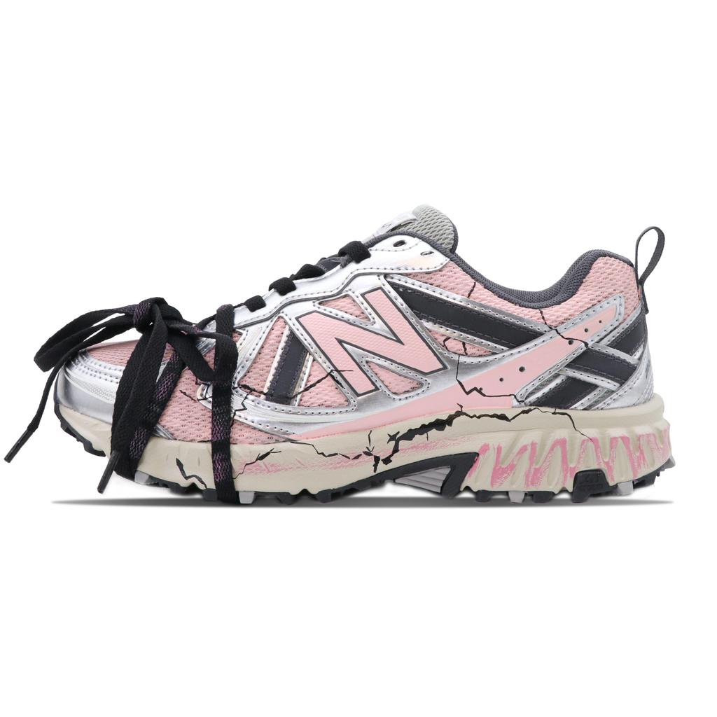 New Balance NB 410 Амортизирующие Нескользящие Износостойкие Дышащие Низкие Повседневные Беговые Кроссовки Унисекс Серый Розовый MT410KR5(Team147-)