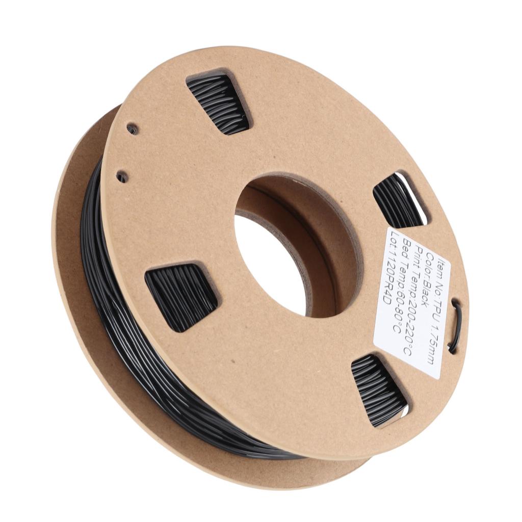 1,75 мм TPU Филамент Гибкий 0,03 мм Точность размера Высокая эластичность 250 г Катушка 95A Филамент для 3D-принтера Черный