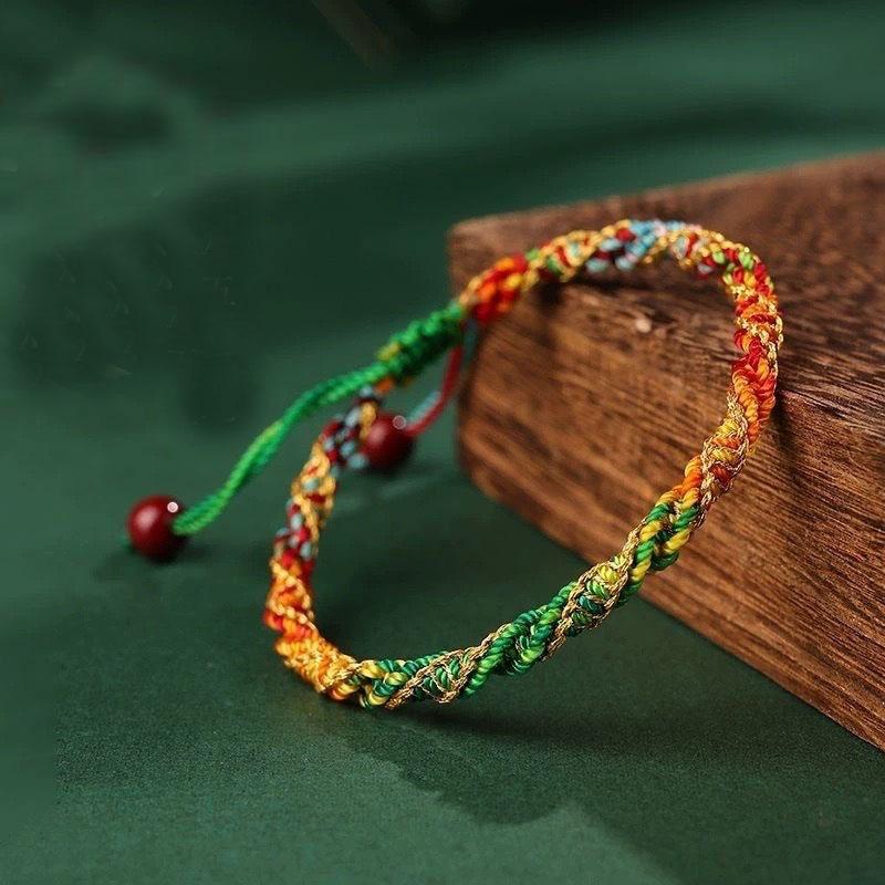 Новый этнический браслет из веревки в китайском стиле для мужчин и женщин, ручная работа, плетение, регулируемая нить, браслет, аксессуары для йоги, медитации, исцеления