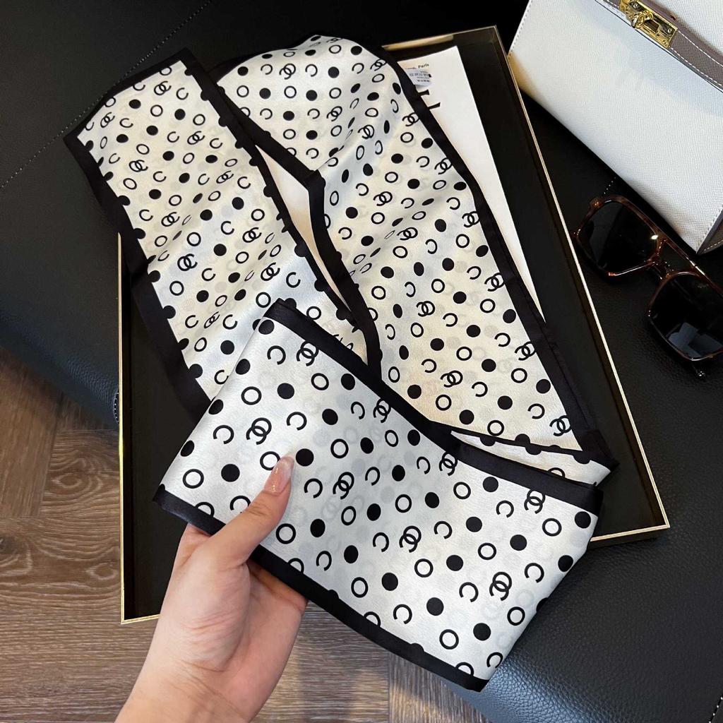 New small scarf thin and narrow strip printed silk scarf women's new streamer fashionable versatile professional decoration scarf scarf