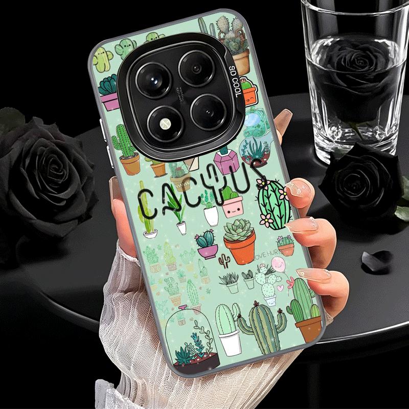 Ударопрочный чехол для телефона с рисунком кактуса для Xiaomi Redmi Note 15 14 13 12 Pro Plus 11 11S 11T 5G Чехол Защита от падения Fundas