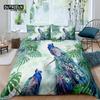 Home Living Luxury 3D Peacock Bedding Set Flower Leaves Duvet Cover Pillowcase Queen and King EU/US/AU/UK Size Comforter Bedding