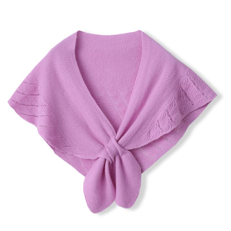 100%Wool Knitted Triangle Shawls Women Hollow Out Fashion Poncho Blouse Shoulder Fake Collar Cape Soft Warm Neck Scarves Girl