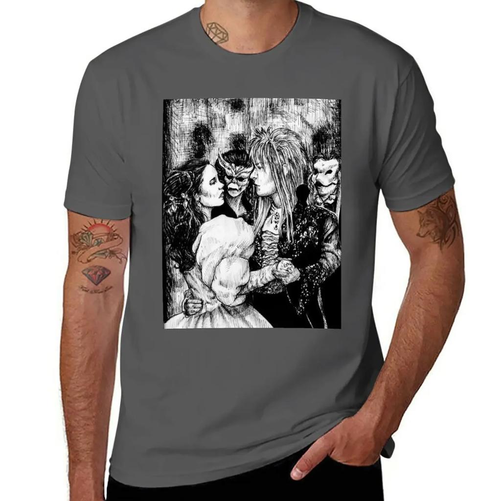 Labyrinth masquerade ball T-Shirt summer tops customizeds blanks sweat shirts, men